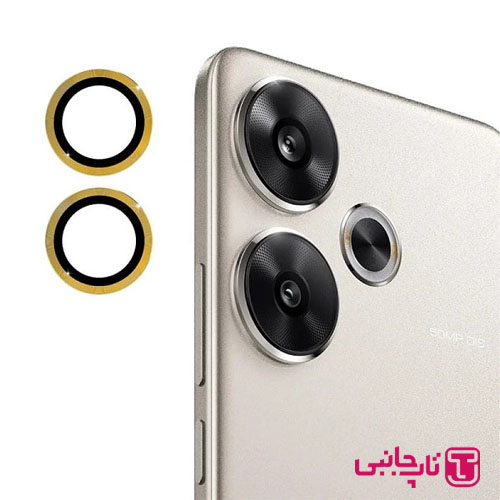 محافظ لنز دوربین مدل شابلون دار فلزی مناسب برای گوشی موبایل شیائومی POCO F6