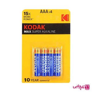 باتری نیم قلمی آلکالاین کداک مدل Kodak Max Super Alkaline (بسته 4 عددی)